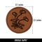 Venus Fly Trap Simple Stylized Carnivorous Plant Round Iron-On Engraved Faux Leather Patch Applique - 2.5 Inch